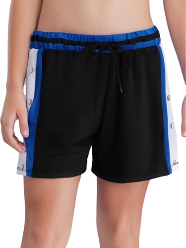 TiaoBug Kids Boys Tear Away Basketball Shorts Drawstring Press Button Side Split Workout Sports Shorts