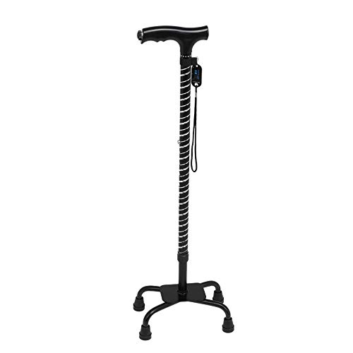 Canne de marche à quatre dents évite les chutes avec sa lampe LED