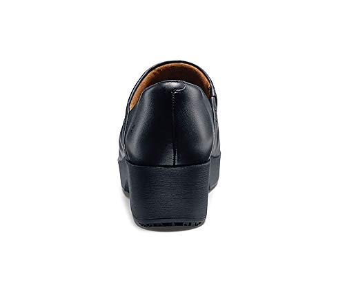Shoes For Crews Juno, Women's Slip Resistant, Leather Work Clogs-, Black, 9 Wide Us #TOP4