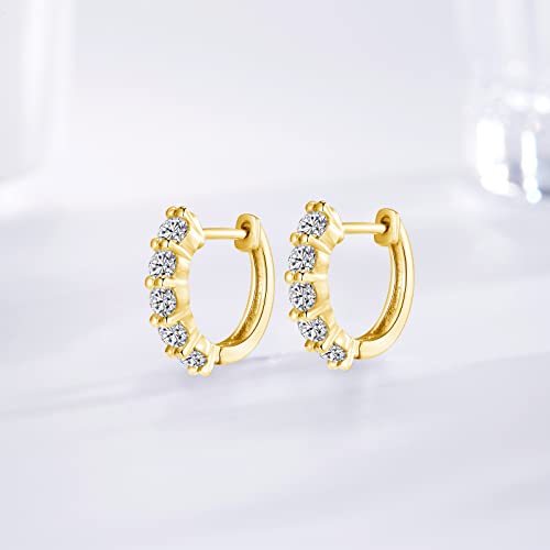Gold Small Hoop Earrings For Girls Moissanite Diamond Huggie Earrings For Women #TOP4