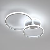 💡 [Alta Luminosità] - La lampadario soggiorno moderno è realizzata con LED di alta qualità e paralume bianco latte, in grado di fornire una luce chiara, luminosa e uniforme a 6500K senza sfarfallio, con un indice di resa cromatica superiore a 80, in grado di riflettere realmente i colori degli oggetti e di proteggere efficacemente gli occhi