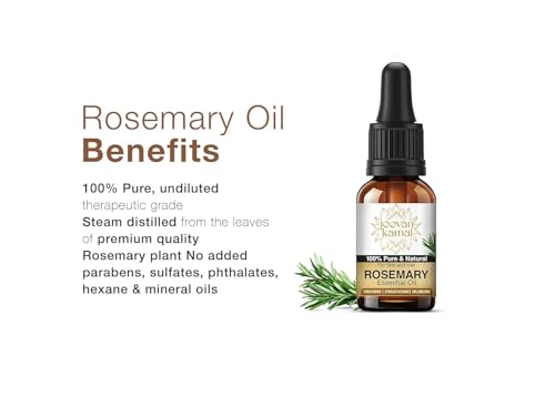 Image of Rosemary Essential Oil for Hair & Scalp Care - 15 ml | Pure & Natural Undiluted | Supports Hair Growth & Hair Fall Control | Suitable for Men & Women (Pack of 2)
