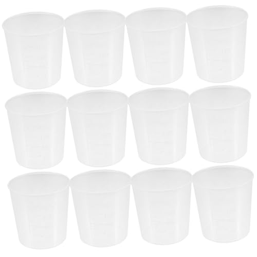NAMOARLY 20pcs Measuring Cup Paint Mixing Cups Fluid Sample Container Liquid Sample Container Storage Cups Lab Sample Cup Clear Cups Scale Cups Transparent Cups Lab Liquid Cup Pp re-usable