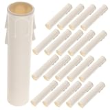 FONDOTIN 24 Stück Teiliges Weiße Kerzenhülsen aus Kunststoff Langlebige Ersatz Kerzenhülsen für...