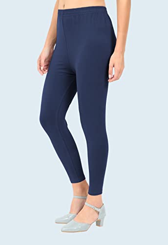 Image of POPOLO Women's Super Soft Ankle Length Cotton Lycra Solid Stretchable Legging