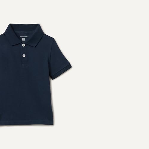 Image of Amazon Essentials Boys and Toddlers' School Uniform Short-Sleeve Pique Polo Shirts, Breathable Cotton, Button Closure