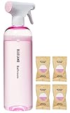 BLUELAND Bathroom Cleaning Spray Bottle with 4 Refill Tablets | Eco Friendly Products & Cleaning Supplies - Eucalyptus Mint Scent | Makes 4 x 24 Fl oz bottles (96 Fl oz total)