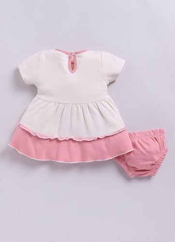 Image of Smart Baby Cotton Frock Set for Baby Girl - Stylish Soft Dress with Bloomer & Headband | 9-12 Months | Mint and White | Pack of 1