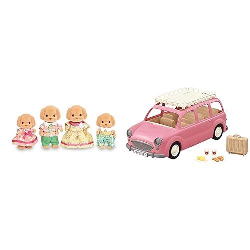 Calico Critters 3-inch Toy Poodle Family with Family Picnic Van - Includes 4 Figures and Vehicle That Seats up to 10