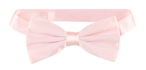 Vesuvio Napoli 100% SILK BOWTIE Solid PINK Color Men's Bow Tie for Tuxedo or Suit
