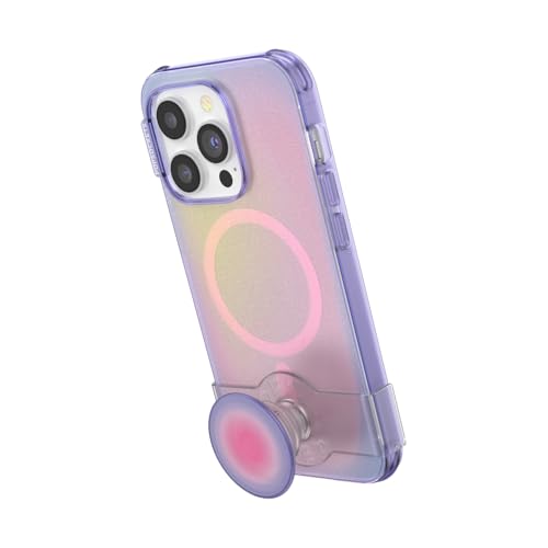 Image of PopSockets iPhone 14 Pro Phone Case with MagSafe, Wireless Charging Compatible, Purple - iPhone 14 Pro MS Aura