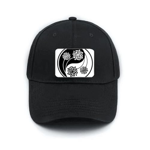 Casquette Yin-Yang fleur noire pour vos sorties et loisirs urbains