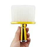 NUOBESTY Haarschneidebürste Nackenbürste mit Tragbarem Griff Kompakte Salonbürste aus Stabilem Material Friseurstaubwedel für Haarschneiden und Reinigung