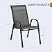 WOLTU Gartensessel 4 er Set Stapelstühle Garten Stapelbare Gartenstühle Wetterfeste Sitzgruppe Outdoor Ergonomisch Terrassenmöbel für Balkon Terrasse, Dunkelgrau