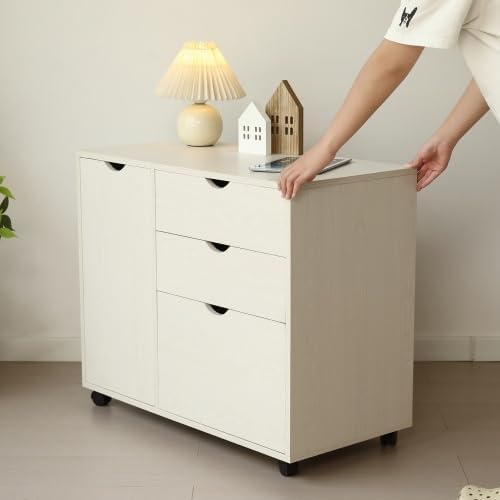 キャビネット幅80 北欧 サイドボード チェスト キャスター付き