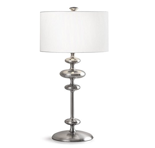 HOMEGLAM Mercury 30"H Metal Table Lamp, Modern Table Lamp - Brushed Nickel