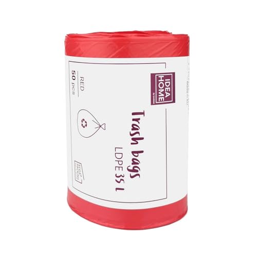 D.RECT Bolsas de Basura de Plástico para Reciclar, Rojo, 35L, 50 Unidades