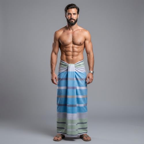 Image of Men's Cotton Lungi | Soft Breathable Wrap Around Lungi | Comfortable Daily & Home Wear for Men