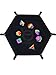 Futhark 2-Pack Dice Tray PU Leather Dice Trays Portable Folding Hexagon Dice Roller Tray for Dice Games Like RPG, DND and Other Table Games (Black & Red)