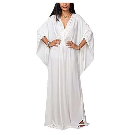 L-Peach Damen Bohemian Kaftan Maxi Loungewear Übergroße Nachthemd Homewear Strand Vertuschen Kleid