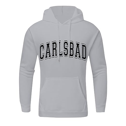 Men'S Hoodies Lightweight Winter Long Sleeve Fleece Sweatshirt Letter Printed Drawstring Pullover With Kangaroo Pocket2