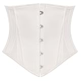 SCARLET DARKNESS Damen Steampunk Korsettgürtel Vintage Lace Up Mittelalter Breiter Gürtel Weiß 38