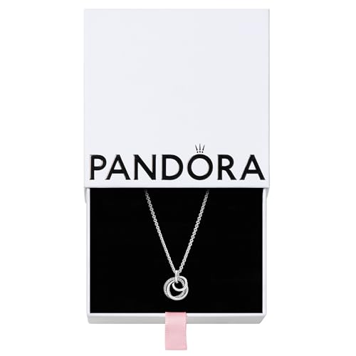 PANDORA Family Always Encircled Pendant Necklace - Adjustable Necklace with Lobster Clasp - Gift for Her - Sterling Silver & Cubic Zirconia - With Gift Box - 23.6