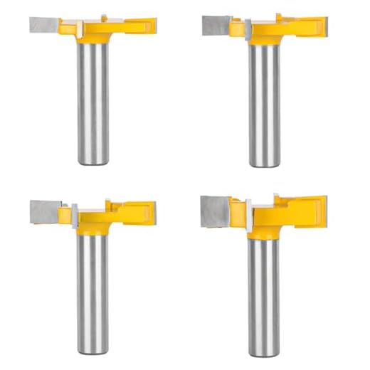 4 Piezas Fresas para Ranurar Madera Router, Broca de Enrutador Fresadora de Limpieza,1/2 Superficie Enrutador, para Cortar Carpintería, Herramienta Carpintería