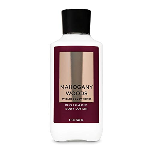 Bath and Body Works Men's Collection Mahogany Woods Body Lotion Super Smooth 16 hr Moisture with Shea Butter and Vitamin E 8 fl oz / 236 mL