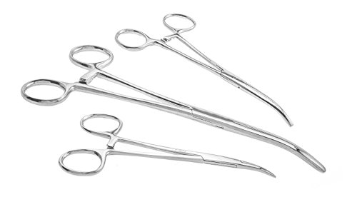 Ultimate Hemostat Set, 6 Piece Ideal for hobby tools, electronics, fishing and taxidermy