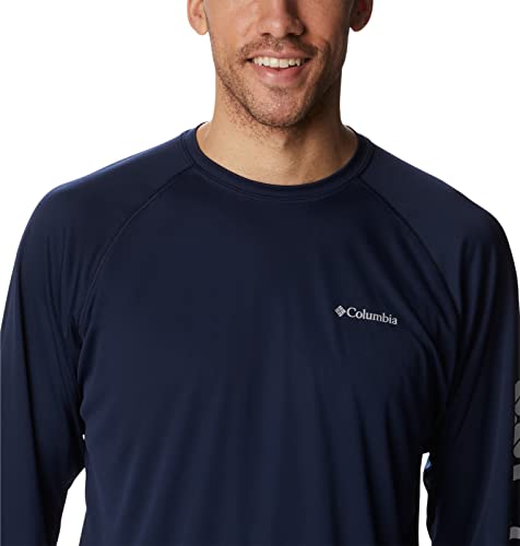 Columbia Men's Fork Stream Long Sleeve Shirt, Collegiate Navy/White Logo, Xx-Large #TOP3
