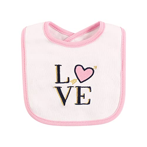 Image of Hudson Baby Unisex Baby Cotton Bibs, Love, One Size