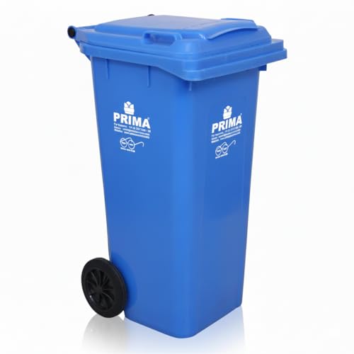 Image of Prima Plastic Manual-Lift Garbage Waste Dustbin with Wheels 120 Ltr Mix