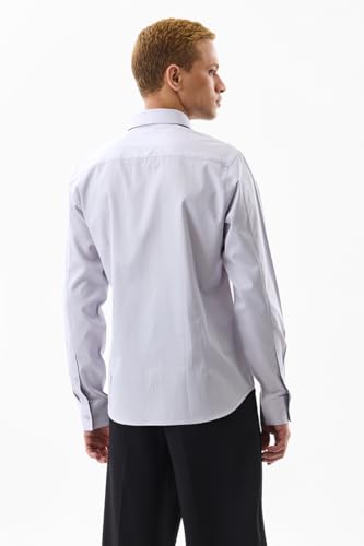 Image of SNITCH Men Formal Shirt | Slim Fit Full Sleeve Classic Collar Solid Pattern | Premium Cotton Blend & Breathable Fabric for Office