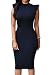 ZKESS Women's Sleeveless Bodycon Party Club Midi Dress L Black