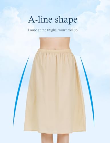 Image of BEAUTELICATE Womens Half Slip 100% Cotton Vintage Underskirt in 3 Lengths
