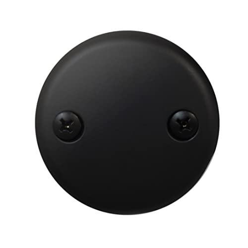 Westbrass D93-2-62 1-1/2" Tip-Toe Bathtub Drain Plug Trim Set with Two-Hole Overflow Faceplate, Matte Black #5