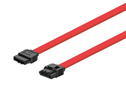Cable SATA 6Gbps recto con seguro rojo de 10 pulgadas