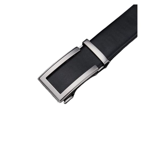 Belt Fashion Men Genuine Leather Belt Automatic Buckle Adjustable Ratchet Belt Jeans Belt Formal Belt Ornament(115CM,Chang5-biao86)2