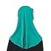Girl Muslim Turban One Piece Floral Hijab Modest Fashion Al Amira Islamic Long Shawl Head Wrap Arab Kid Sequin Headwear Scarf Green, 4-8 Years