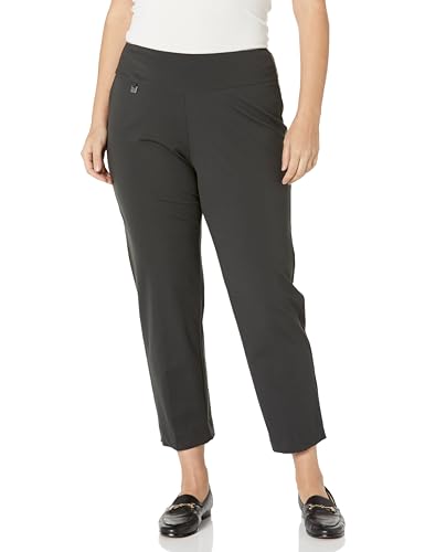 MULTIPLES Women's Plus Size Wide Band Elastic Waist Pull on Ankle Pant