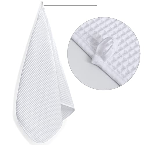 POLYTE Microfibre Lint Free Hand Towel, 40 x 76 cm, 4 Pack (White, Waffle Weave) - Image 2