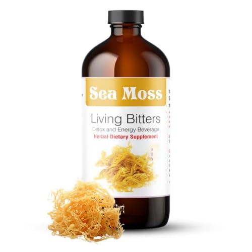 HERBOGANIC Seamoss Living Bitter 16oz - Natural Blend of Seamoss Garlic Black Seed and Bitter Melon to Support Skin Health and Heart Healt