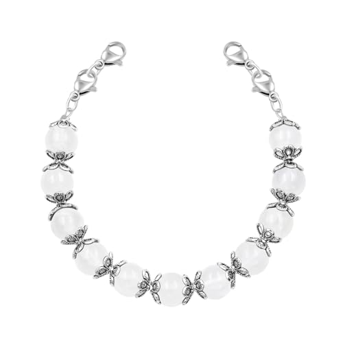 Image of Interchangeable DIY Semi-Finished Medical Alert Bracelet - 8mm Natural Stone Bead Adjustable Dual-Use Bracelet - YA5062