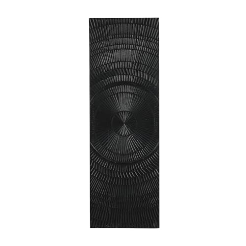 Deco 79 Wood Geometric Handmade Home Wall Decor Intricately Carved Radial Wall Sculpture, Wall Art 16" x 1" x 48", Black