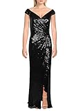 Tadashi Shoji Womens Sequin Gown Dress, Black, Small