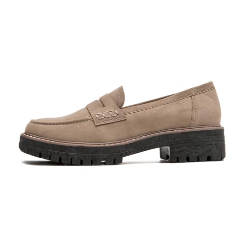 Image of Womens Loafers Shoes Platform Chunky Penny Loafer Lug Sole Comfortable Slip On Work Office Business Casual Dress Shoes, US Size 5-11.5