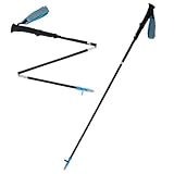 Bastones de senderismo de 36 a 125 cm, sistema de bloqueo de cuerda, 5 secciones, fibra de carbono, bastón de senderismo, camping, senderismo