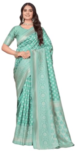 Image of Glory Sarees Women's Woven Pure Soft Kanjivaram Silk Saree Banarasi Style With Blouse Piece for Wedding