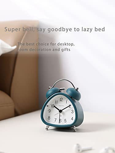 Hylign Small Alarm Clock,Loud Alarm Clock For Heavy Sleepers Adults,Vintage Room Decor Good For Bedroom, Bedside, Desk, Office, Kids And Families Analog Clock(Triangle Alarm Clock) (Dark Green) #TOP6